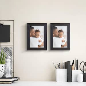 Grooved 5 in. x 7 in. Black Picture Frame (Set of 2)