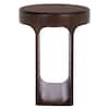 SAFAVIEH Lobone 16 in. Dark Brown Wood Round End Table ACC3265A