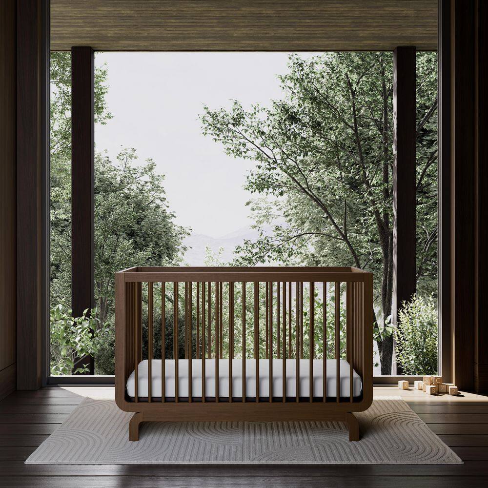 Santorini Hazelnut 5-in-1 Convertible Crib with Toddler Guardrail