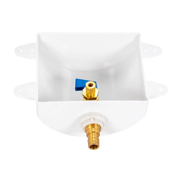 Eastman Ice Maker Outlet Box With 1/2\" PEX Connection - Recessed Mount For Refrigerator Water Line Installation