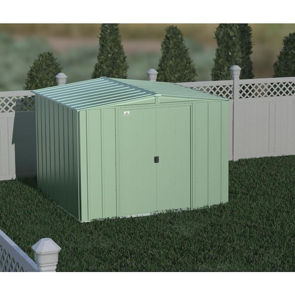 8 ft. x 8 ft. Green Metal Storage Shed With Gable Style Roof 59 Sq. Ft.