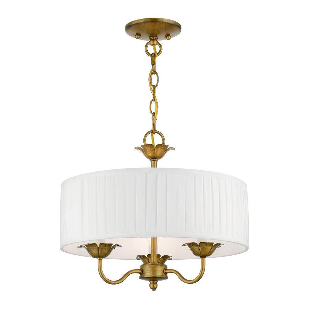 Antique Gold Leaf Mini Drum Pendant Light
