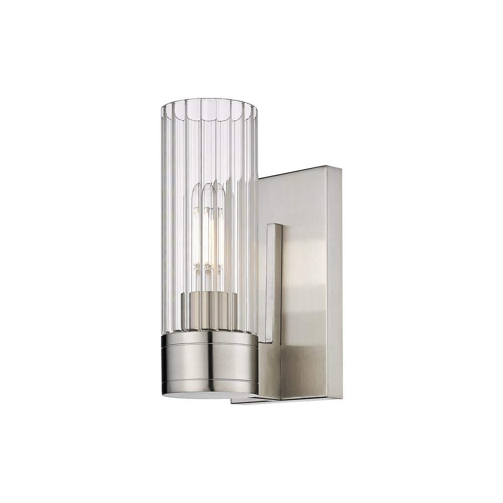 Empire 3.13 in. 1-Light Satin Nickel Wall Sconce with Glass Shade price history on PriceWatchPro