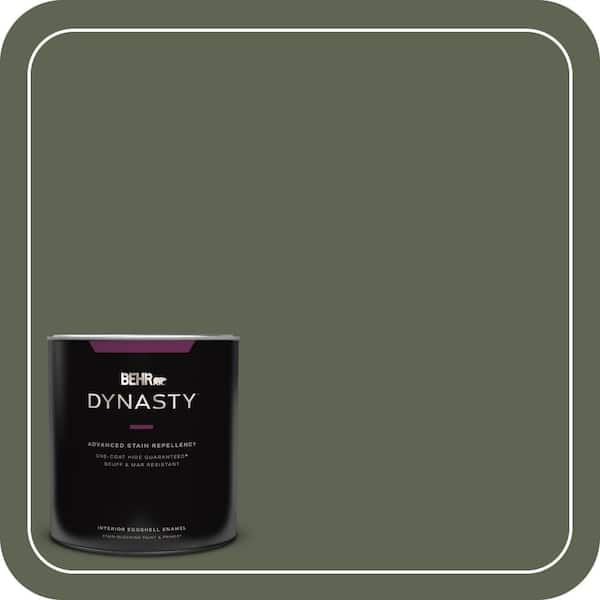 BEHR DYNASTY 1 qt. #N390-7 Cypress Vine One-Coat Hide Eggshell Enamel Interior Stain-Blocking Paint and Primer