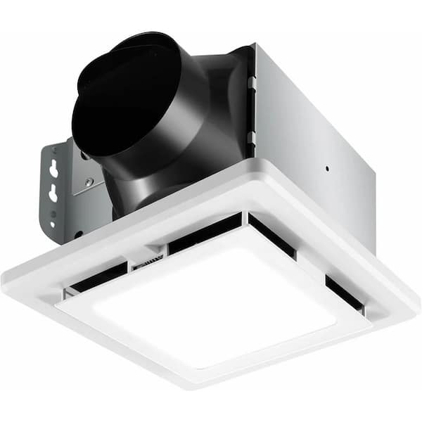 110 CFM Ceiling Mount Bathroom Exhaust Fan with Light, Low Noise and Matel Housing, White Plastic Grille