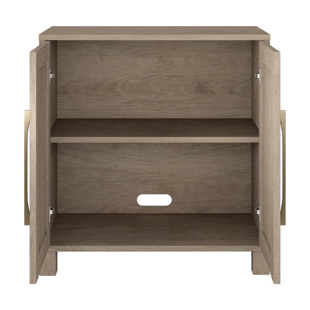 Antiqued Gray Oak 28" Adjustable Shelf Accent Cabinet