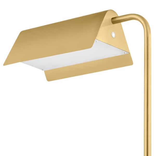 Hampton Bay Wesleigh 59 in. Aged Brass Standard LED Indoor Floor Lamp 3 CCT  Dimmer Switch with Brass Metal Shade HD-2158-AGB - The Home Depot