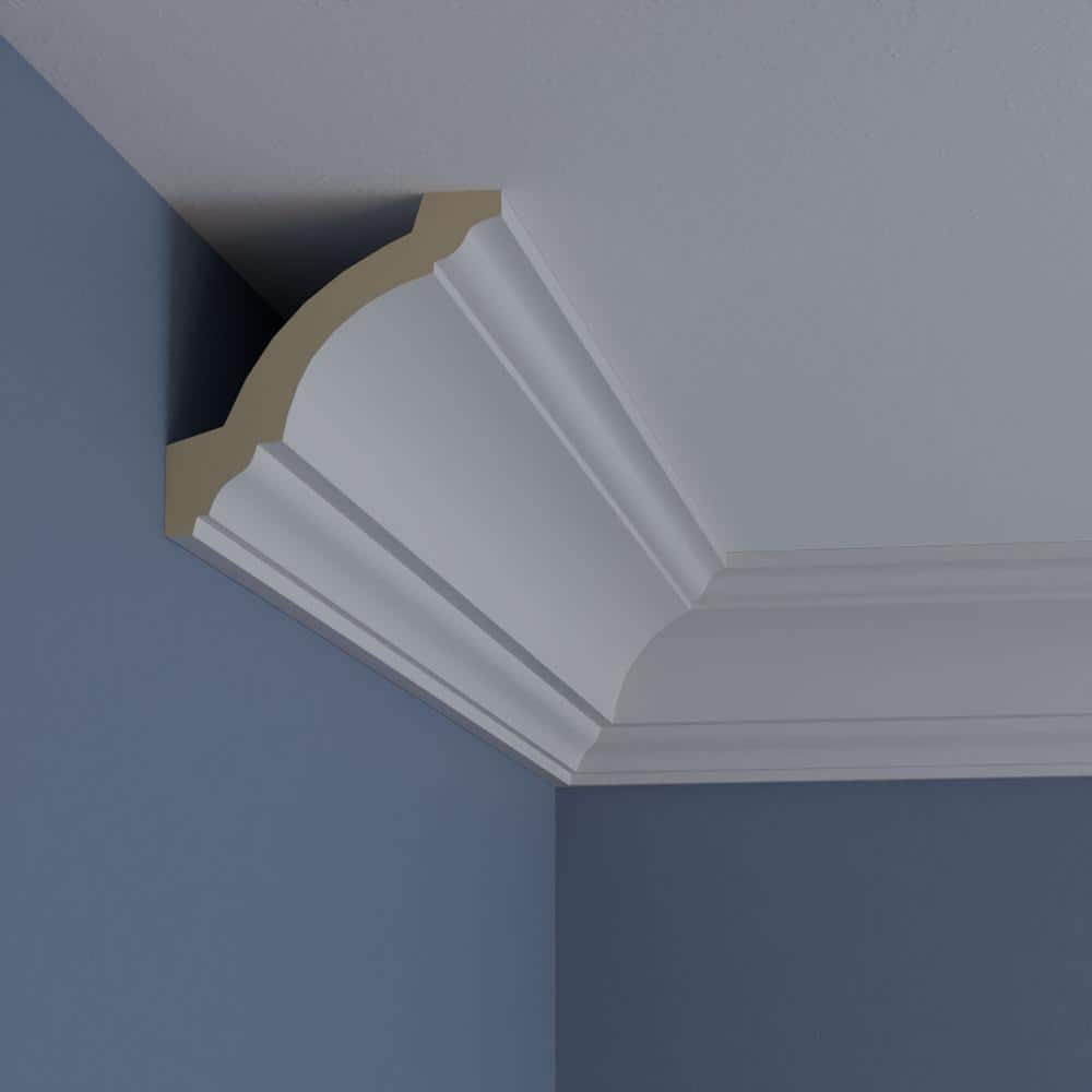 Salem Traditional White Polyurethane Crown Moulding, 94.5 in