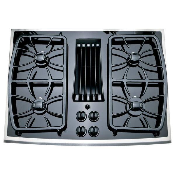 GE Profile 30 in. Gas-on-Glass Gas Cooktop in Stainless Steel with 4 Burners including 11,000 BTU All-Purpose Burner
