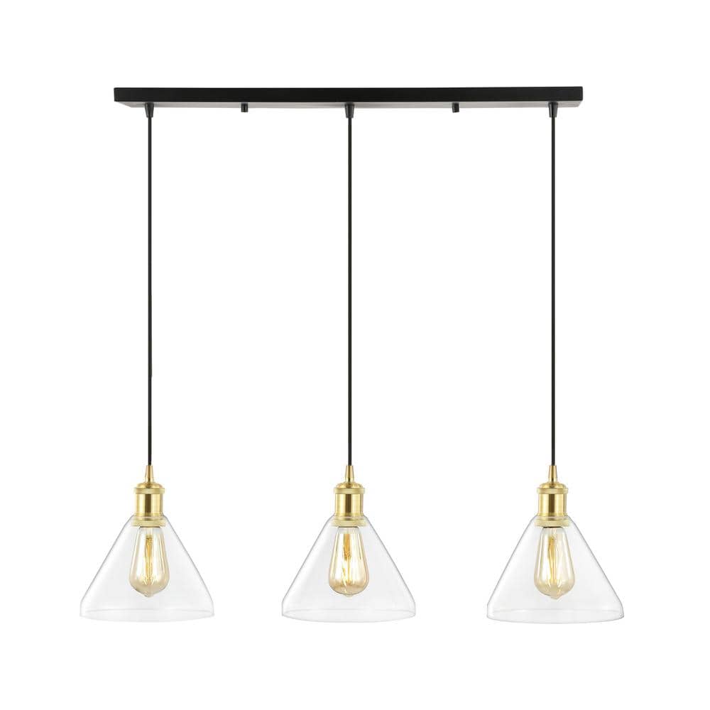 Kiawah Island Brushed Gold 30.5" LED Linear Pendant with Clear Glass