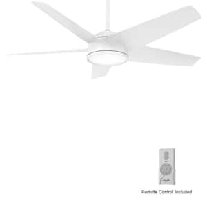 Chubby 58 in. Integrated LED Flat White Smart Ceiling Fan with Remote Control