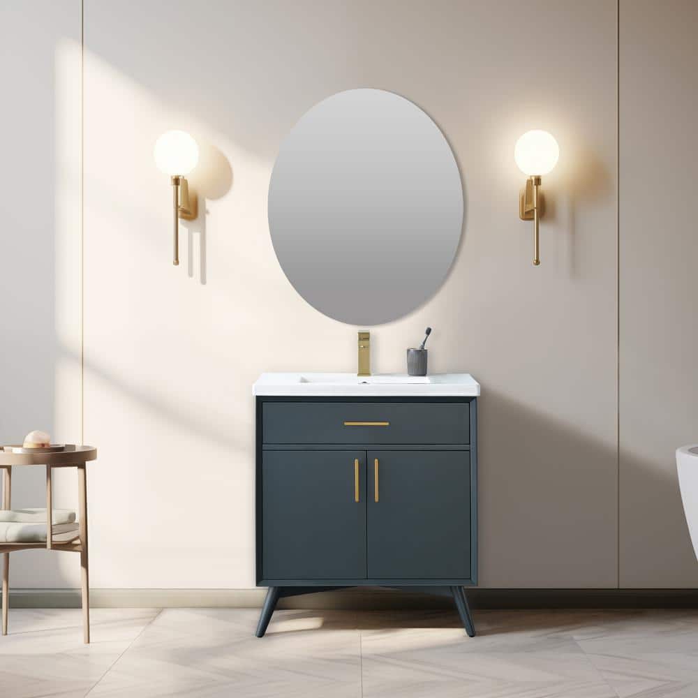 Nolan 30 in. W x 18 in. D x 34 in. H Bath Vanity in Vintage Blue with White Ceramic Vanity Top price history on PriceWatchPro