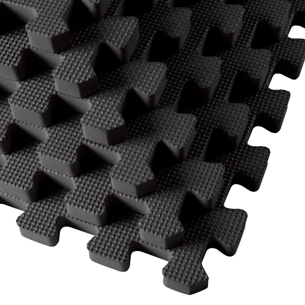 Black 3/4 Inch Thick EVA Foam Interlocking Gym Floor Tiles