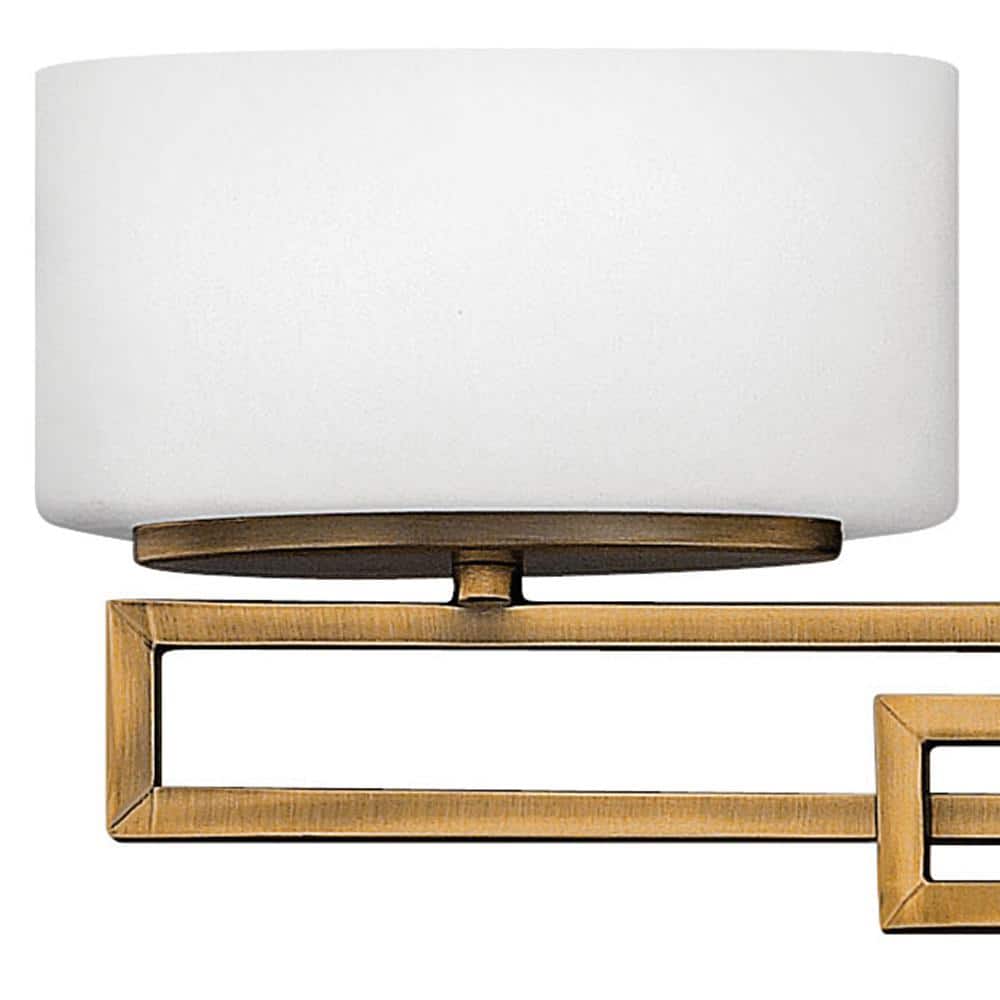 Brushed Bronze 5-Light Vanity Fixture with Etched Opal Glass Shades