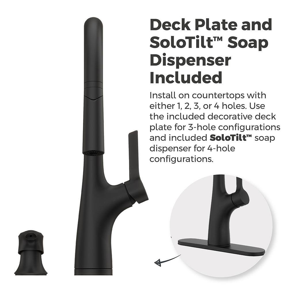 Ceylon Matte Black Stainless Steel Pull-Down Kitchen Faucet