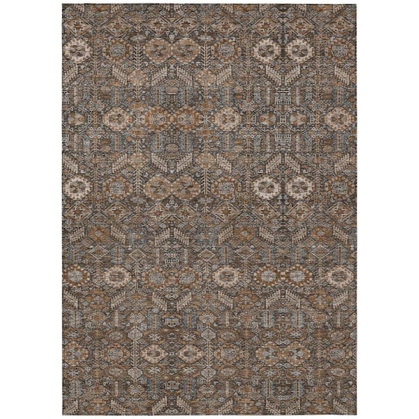 Chantille ACN574 Chocolate 5 ft. x 7 ft. 6 in. Machine Washable Indoor/Outdoor Geometric Area Rug