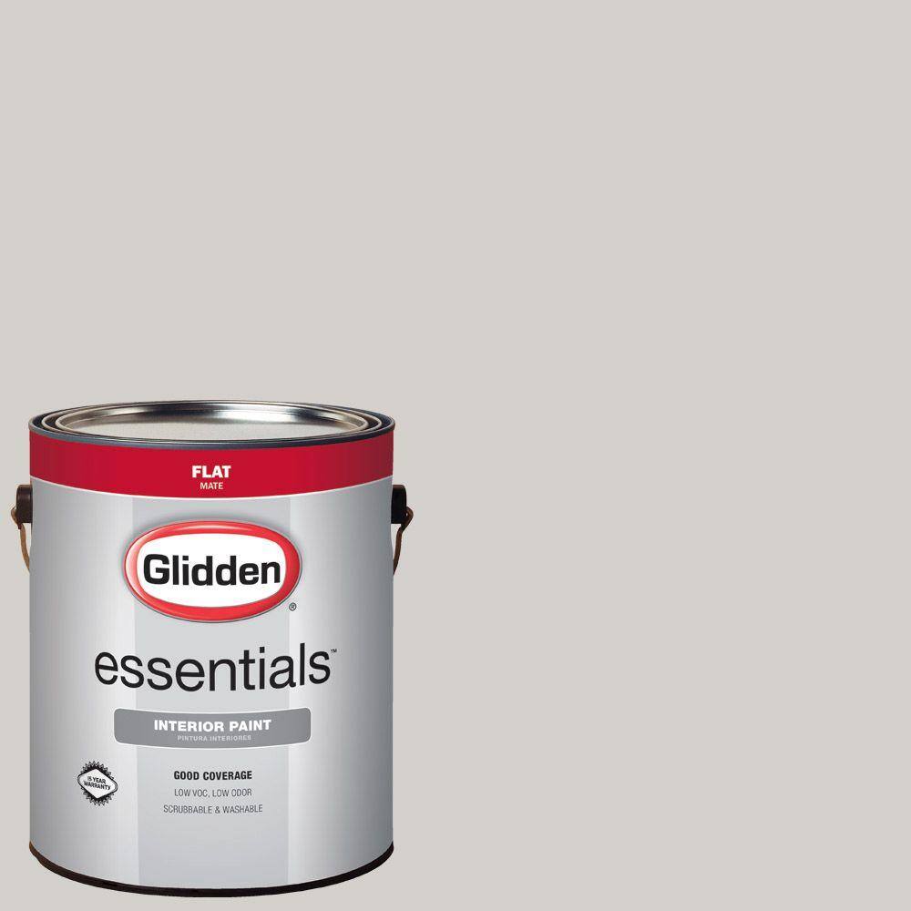 Glidden Essentials 1 Gal Hdgcn49 Silver Cloud Flat Interior Paint Hdgcn49e 01fn The Home Depot