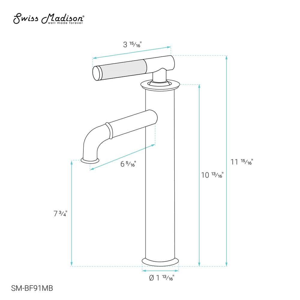 Avallon High Arc Single-Handle Bathroom Faucet in Matte Black