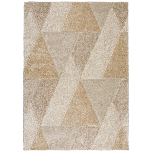 Carmona Abstract Beige 5 ft. 1 in. x 7 ft. 5 in. Area Rug