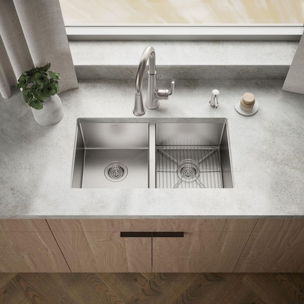 Strive 29-1/2 in. Undermount Double-Bowl Kitchen Sink