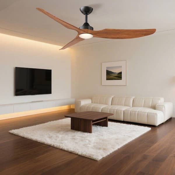 Breezism Sylfan 60 in. Indoor Black Ceiling Fan with Solid Wood