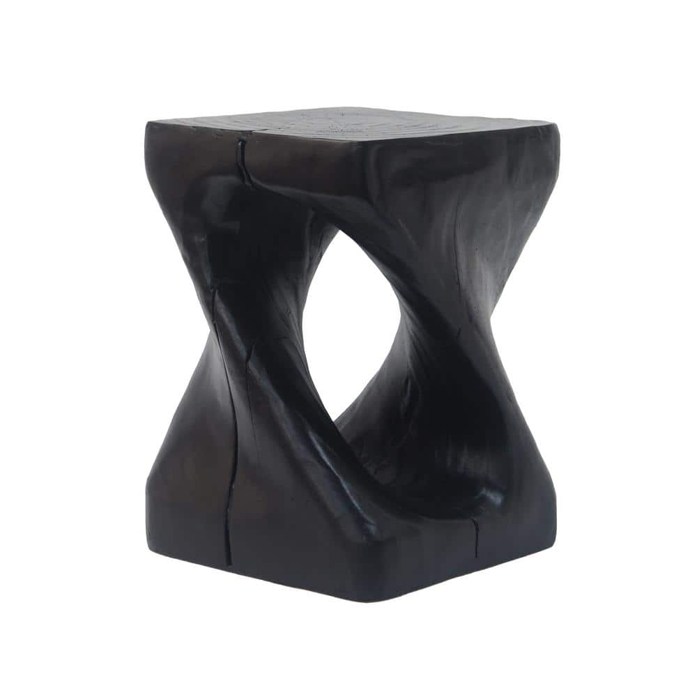 Twist Shape Side Table, Outdoor Side Table Wood-like Texture, for Patio Gar