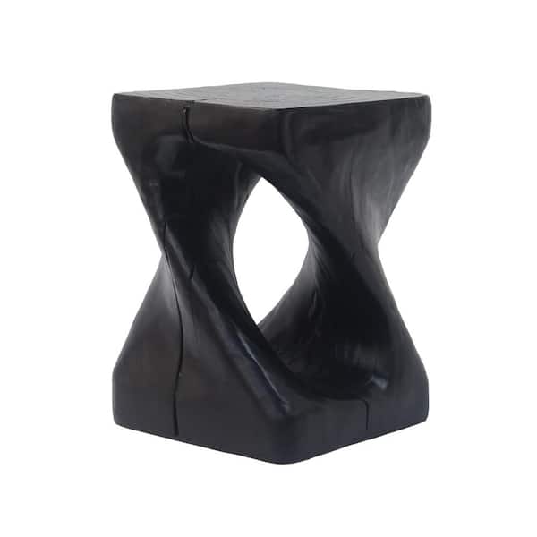 Unbranded Twist Shape Side Table, Outdoor Side Table Wood-like Texture, for Patio Garden Backyard, Black