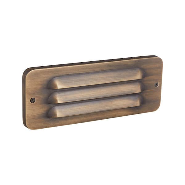 40 Lumen Low Voltage Brass Bronze Integrated LED Hardwired Louvered Stair Light 1-Pack