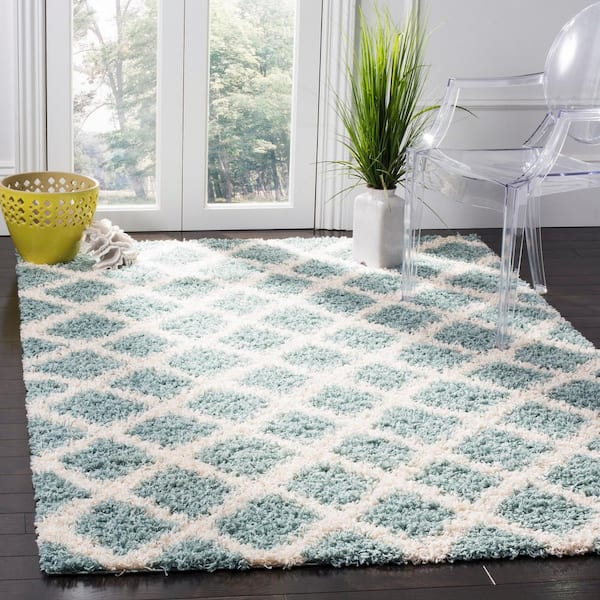 Beverley Seafoam/Ivory 5 ft. x 8 ft. Geometric Area Rug