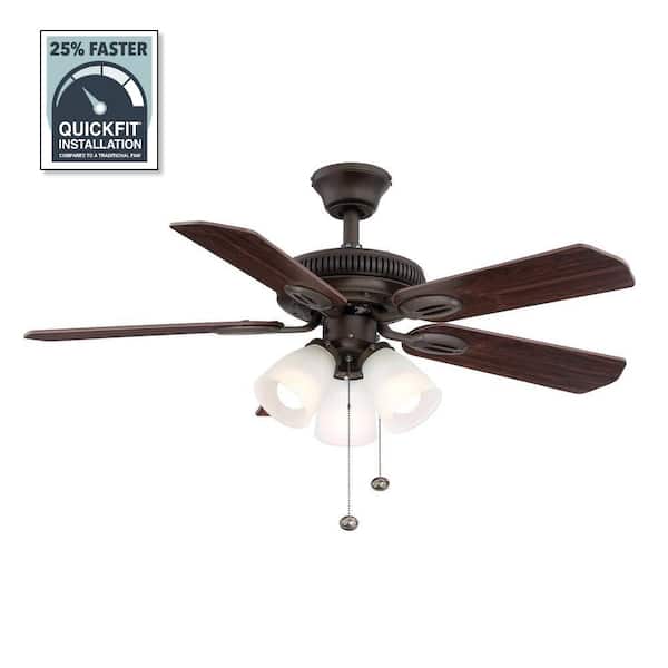 Hampton Bay Glendale 42 in. LED Indoor Oil-Rubbed Bronze Ceiling Fan with Light Kit