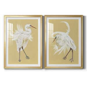 Pastel Birds I by Wexford Homes 2-Pieces Framed Abstract Paper Art Print 26.5 in. x 36.5 in.