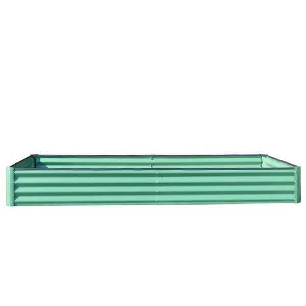 Tunearary 8 ft. x 4 ft. x 1 ft. Outdoor Garden Gardening Flowers Large Galvanized Green Raised Garden Bed Planters Garden Boxes