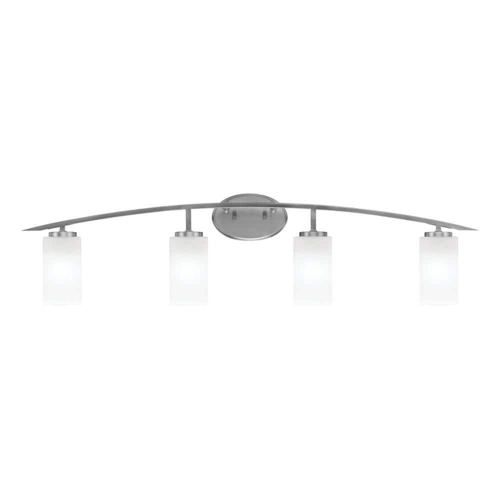 Siena 40 in. 4-Light Graphite Vanity-Light Graphite with 3.5 in. Square Whi