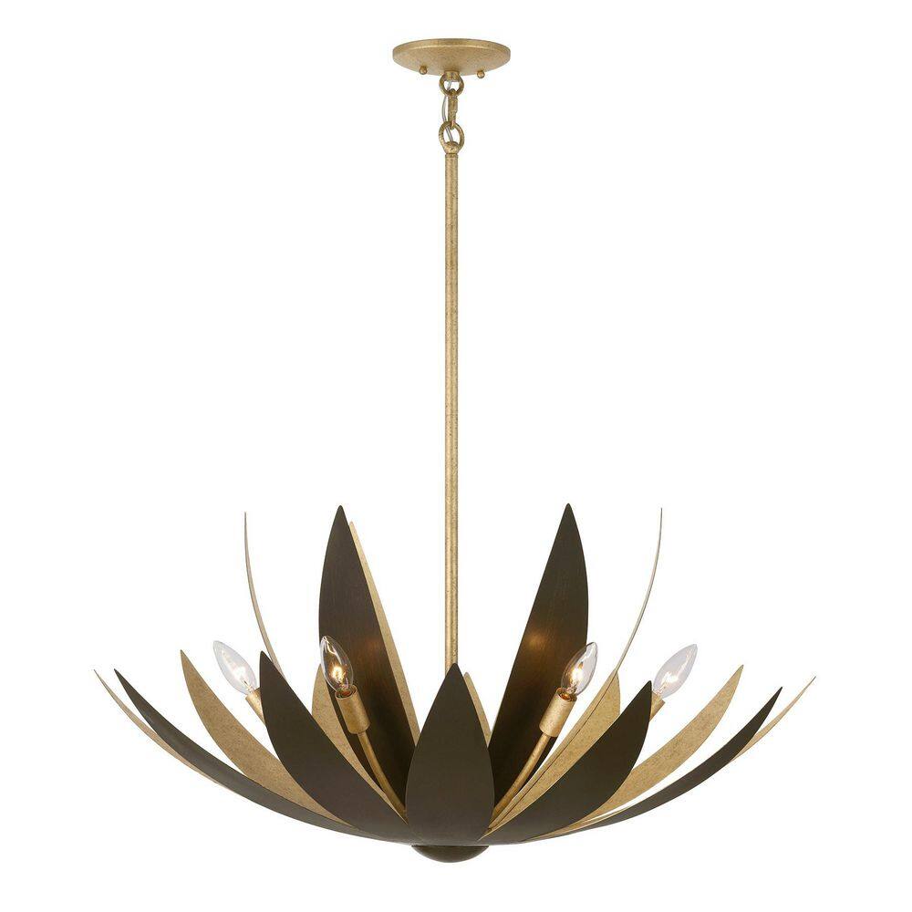 Breegan Jane Loto 30 in. W x 17.13 in. H 6-Light Centura/Burnished Brass Pendant Light, No Bulb Included price history on PriceWatchPro
