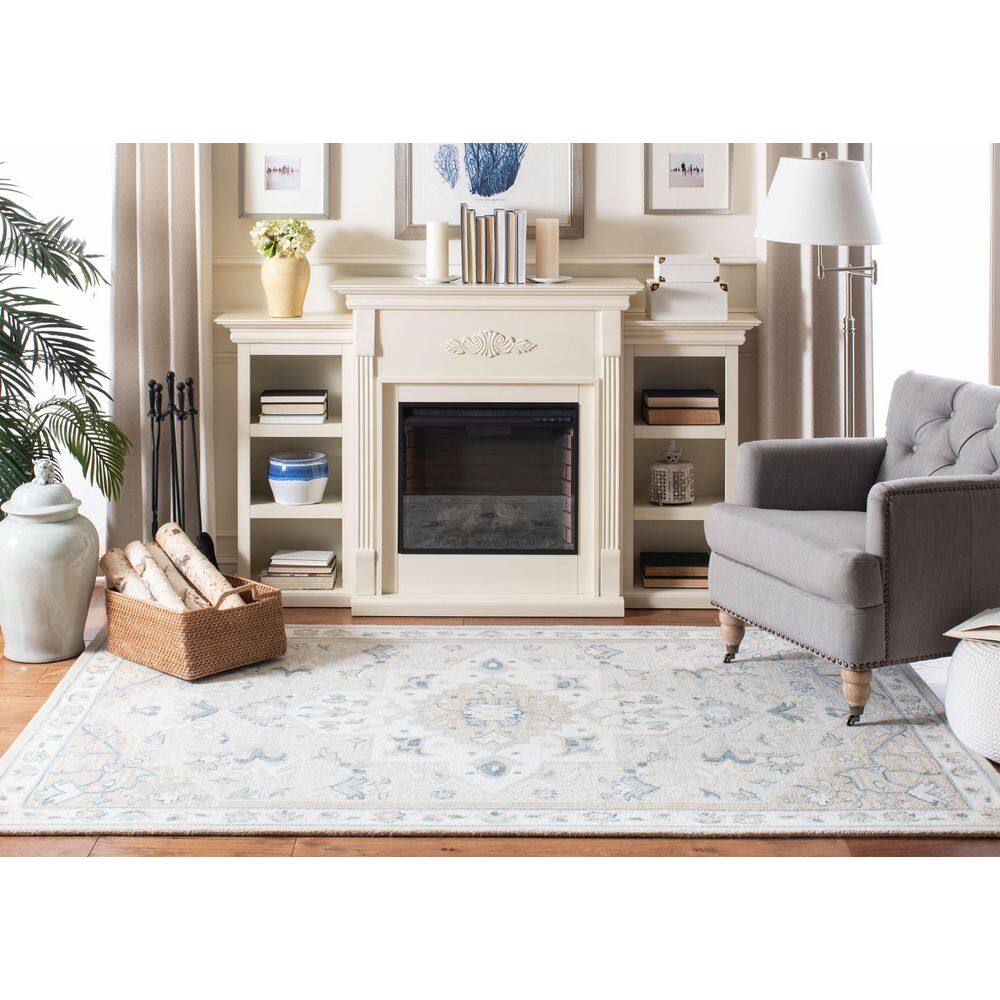 Beige Ivory Handmade Wool Medallion Area Rug 3' x 5'