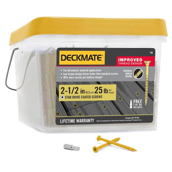 #9 x 2-1/2 in. Tan Star Flat Head Wood Deck Screw (25 lbs. / 1823-Pieces)
