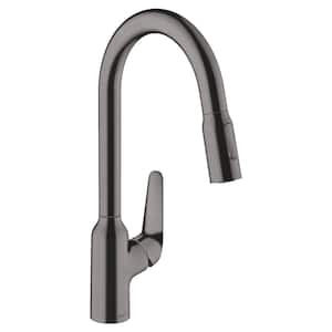 Focus N Single-Handle Pull Down Sprayer Kitchen Faucet with QuickClean in Brushed Black Chrome
