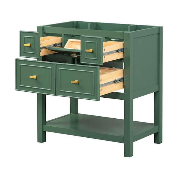 COWLOWN 30 in. W x 17.8 in. D x 33 in. H Bathroom Green Linen Cabinet