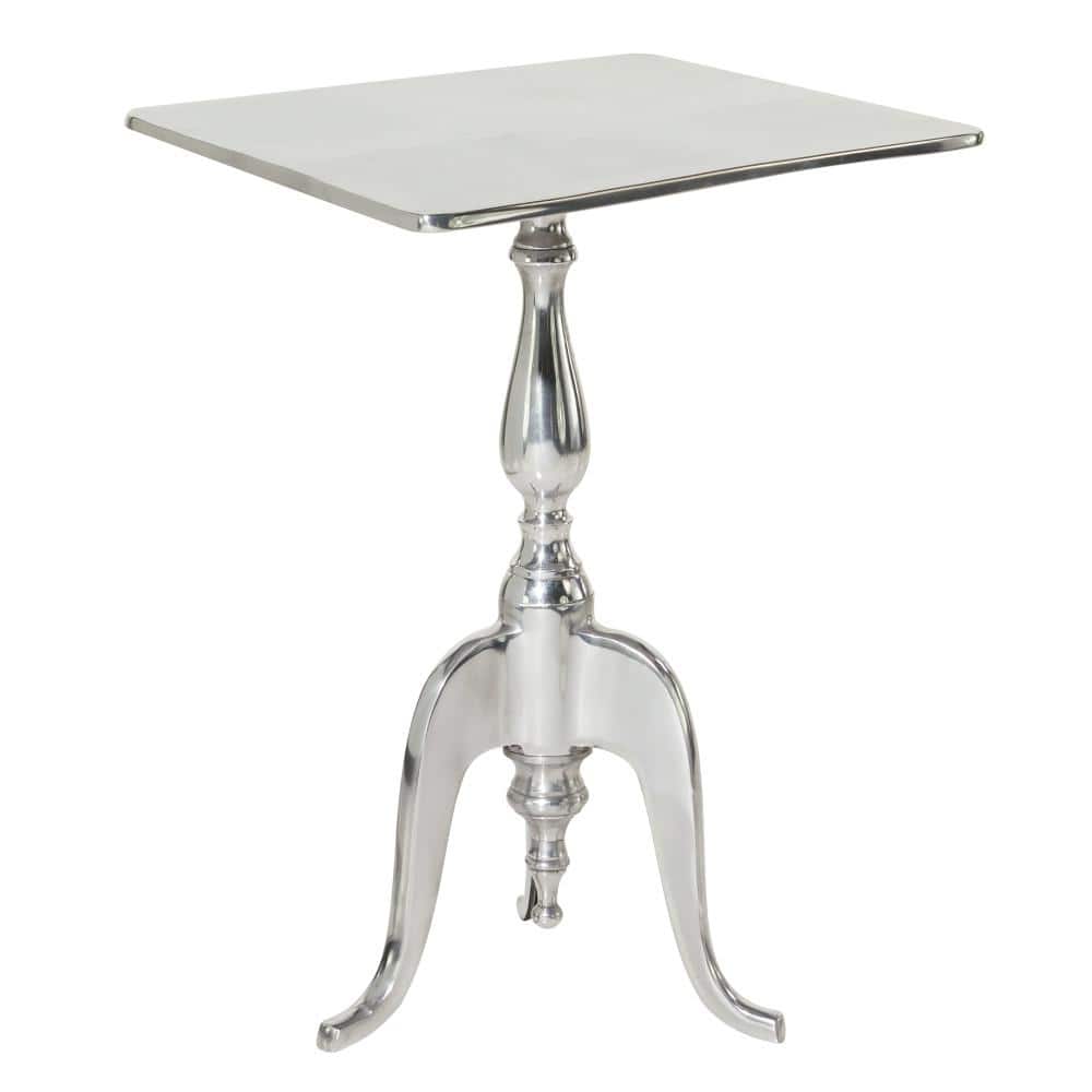 Silver Aluminum Square Accent Table 17" x 17"