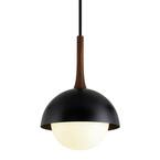 Cadet 1-Light Black and Natural Acacia Pendant