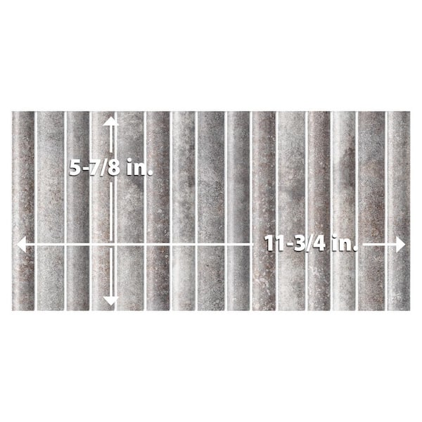 Merola Tile Rubik Greige 5-7/8 in. x 11-3/4 in. Ceramic Wall Tile