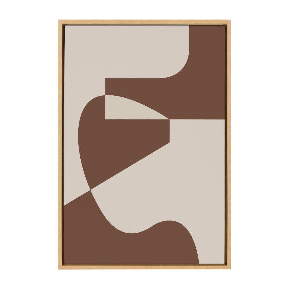Natural Brown and Beige Abstract Canvas Wall Art, 23x33