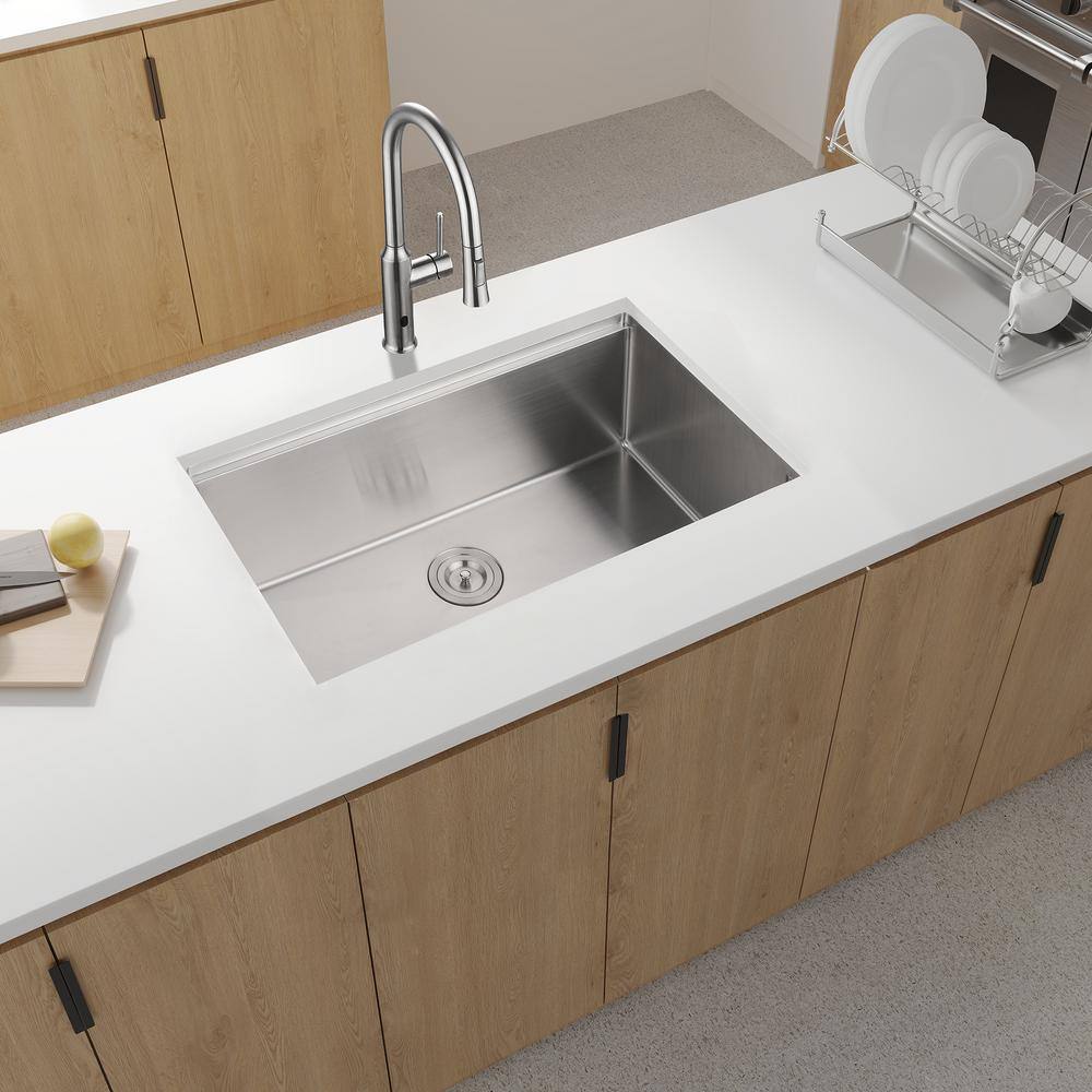 32'' Stainless Steel Undermount Single Bowl Kitchen Sink with Accessories