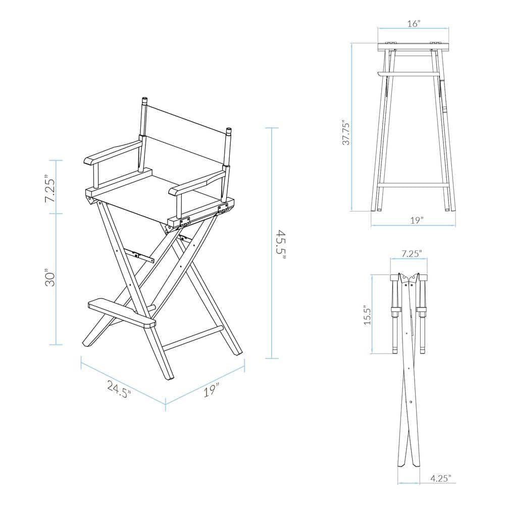 Extra-Wide Solid American Hardwood Director's Chair with Natural Canvas