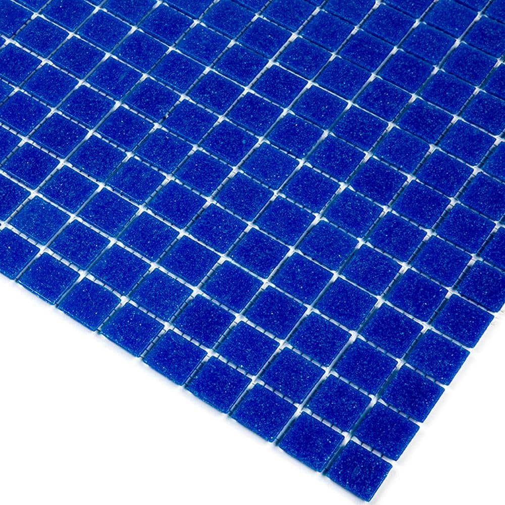 Dune 12" x 12" Glossy Cerulean Blue Glass Mosaic Tile