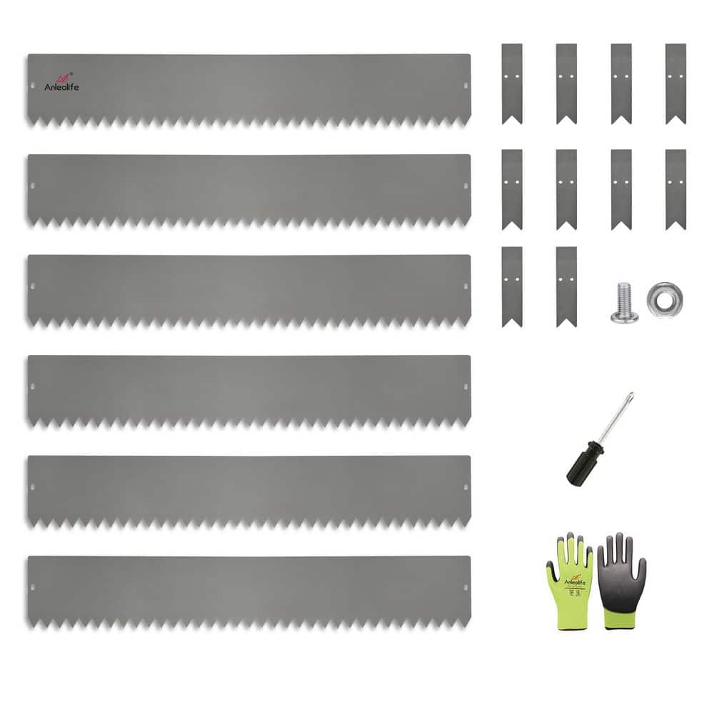 6-Pack 40 x 0.04 x 6 in. Galvanized Steel Garden Landscape Edging with 10 S
