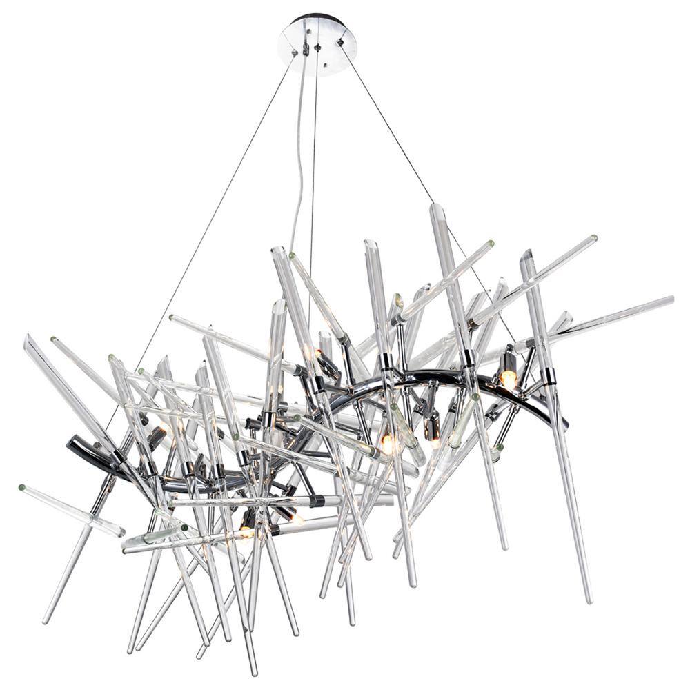 Icicle Chrome and Crystal 10-Light Modern Chandelier