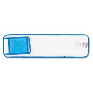 24 in. Long Split Nylon/Polyester Blend Blue Microfiber Wet Mop Pad Refills