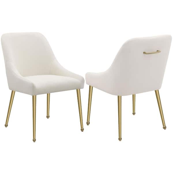 Mayette Ivory Parsons Wingback Dining Side Chairs (Set of 2)