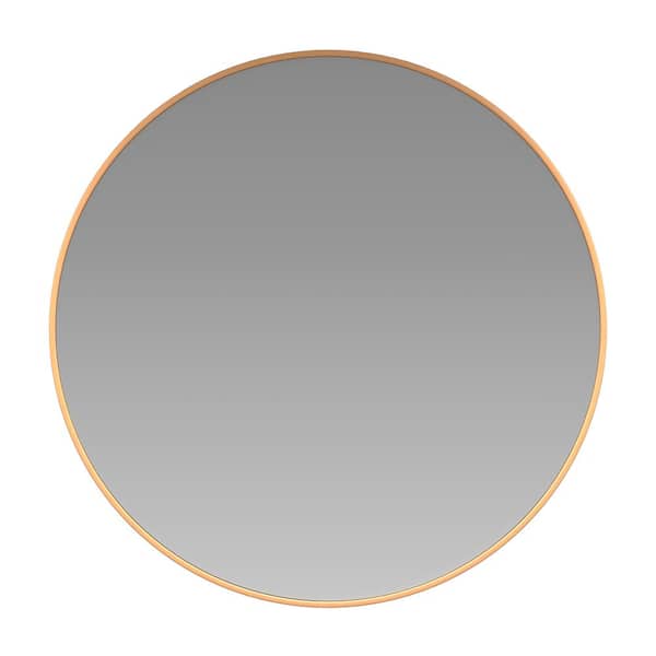 TAYLOR + LOGAN 20 in. W x 20 in. H Modern Round Gold Wall Mounted Mirror